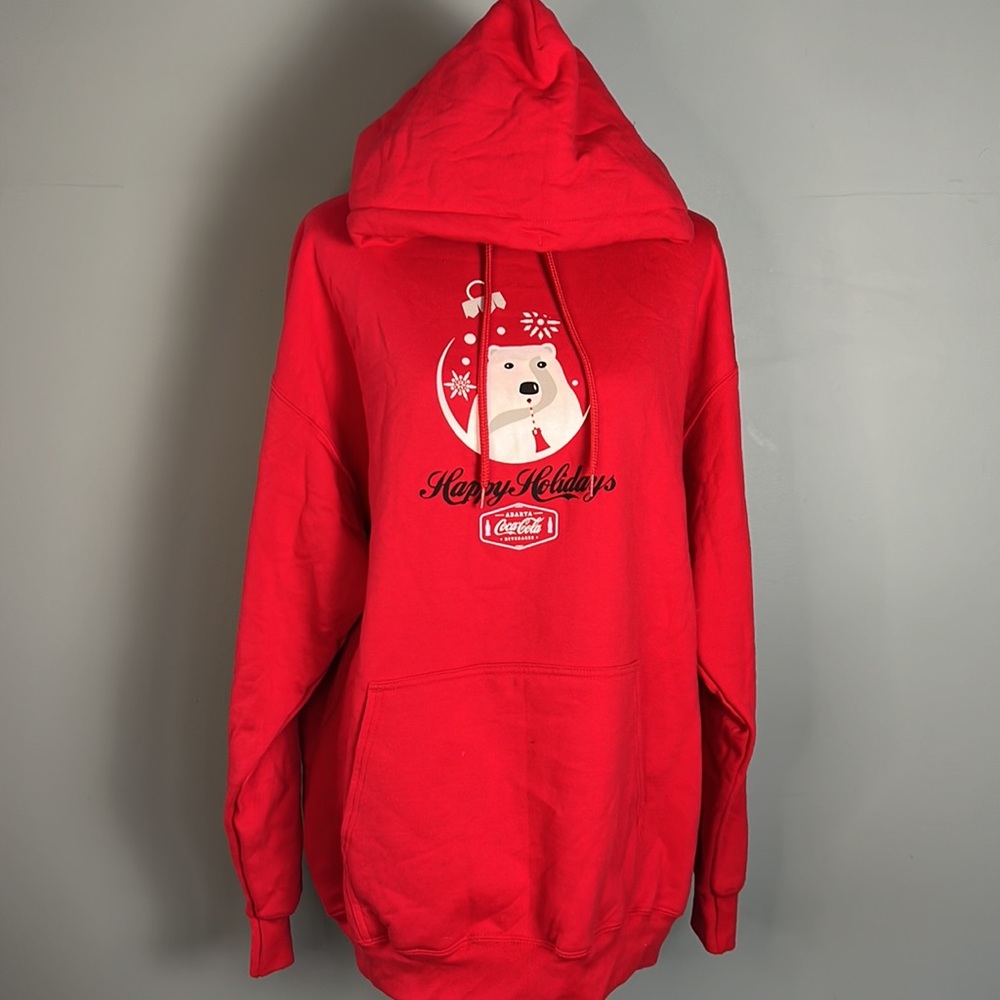 ❄️🎄 Happy Holidays Coca Cola Polar Bear Hooded Sweatshirt